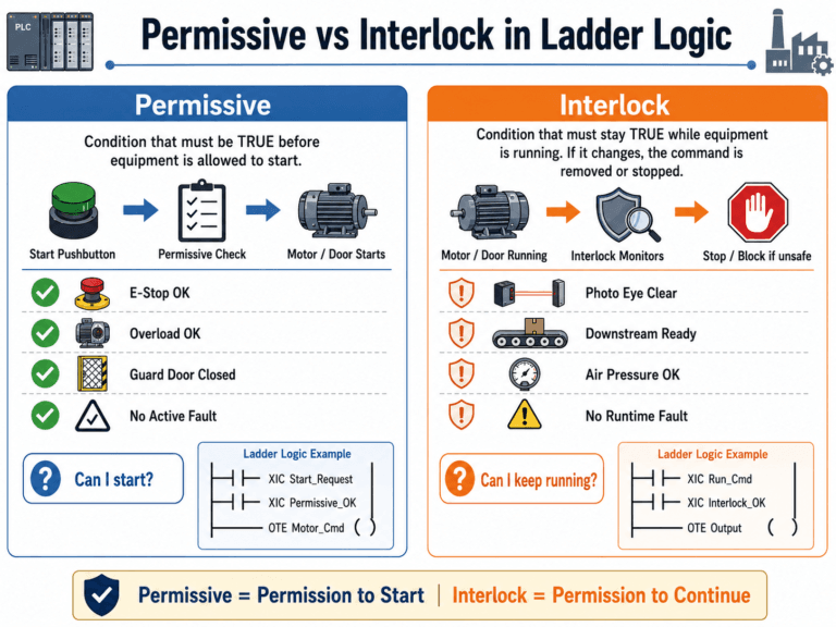 Permissive vs Interlock in Ladder Logic – JoeGuardian Automation